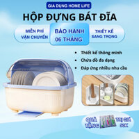Hộp Đựng Chén Dĩa Ráo Nước Chống Bụi Có Nắp Đậy Cho Nhà Bếp - Bảo Hàng 6 Tháng