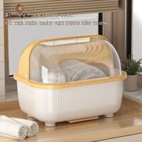 Hộp đựng chén DREAMOFLOVE, Hộp nhựa đựng chén đĩa có nắp đậy chống bụi, Khay đựng chén bát chất liệu nhựa chắc chắn.