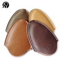 Hộp đựng chìa khóa da hình voi tròn nhỏ, móc khóa dây đeo, hộp đựng chìa khóa da vintage, hộp đựng chìa khóa xe hơi, móc khóa