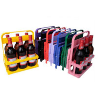 Hộp đựng có thể gập lại 6 chai - Thùng bia & đồ uống có thể gập lại, Hộp đựng đồ uống bằng nhựa di động cho chai / lon, Bảo quản tiết kiệm không gian (Giữ 6 chai tiêu chuẩn)