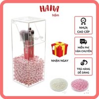 Hộp đựng cọ trang điểm, Hộp cắm bút tiện lợi trong suốt bằng nhựa có nắp đậy chống bụi kích thước 21cm