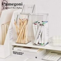 Hộp đựng cọ trang điểm UNMEGONI, Giá đựng đồ đa chức năng bằng nhựa, Hộp đựng bút vuông trong suốt thực tế Máy tính để bàn Sắp xếp