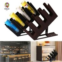 Hộp đựng cốc cà phê TIEZI, Giá đựng cốc dùng một lần bằng nhựa màu đen, Kệ đựng 4 lưới có thể gập lại đa năng Giá đỡ cốc giấy có thể gập lại Cốc trà sữa