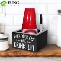 Hộp đựng cốc dùng một lần FUNG, Giá đựng cốc giấy di động bằng gỗ, Hộp đựng đồ lặt vặt Quà tặng giữ cốc sáng tạo đa chức năng tối giản