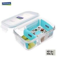 Hộp đựng cơm 2 ngăn Glasslock dùng được trong lò vi sóng ngăn đông tủ lạnh(1 hộp)