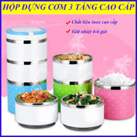 Hộp Đựng Cơm 3 Tầng, Cặp Lồng Cơm. Chất liệu inox dầy dặn, giữ nhiệt từ 4-6h, ba tầng tiện lợi. MUA NGAY