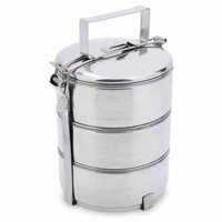 Hộp đựng cơm bằng Inox12x3 ngăn-Cà mên-Camen giu nhiet 3 ngan, Cap long, Hộp đựng cơm bằng Inox12x3 ngăn