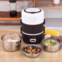 Hộp đựng cơm cắm điện 3 tầng,3 khay đựng bằng inox 304,có chức năng nấu,hâm nóng,hấp thức ăn,nhỏ gọn,và tiện lợi,