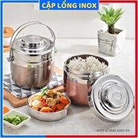 Hộp đựng cơm cao cấp, cà mèn giữ nhiệt, chất liệu iox 304 dày dặn, dung tích 1.3L - 1.5L