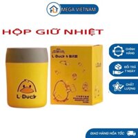 Hộp đựng cơm ,cháo giữ nhiệt  cao cấp LDuck vịt vàng, 550ml giữ nóng 8-12 tiếng, cà men ( Tặng thìa )