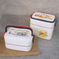 Hộp đựng cơm công sở nhựa 2 tầng 3 ngăn có kèm thìa dĩa , hàng đẹp giá rẻ