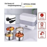 Hộp Đựng Cơm Điện Hâm Nóng Giữ Nhiệt 2 Tầng Với 4 Ngăn Inox cao cấp