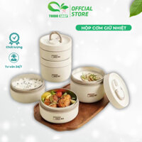Hộp đựng cơm giữ nhiệt 3 tầng Lucky kèm túi, Hộp cơm văn phòng cách nhiệt TUIDO SHOP