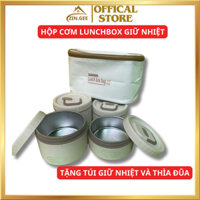 Hộp đựng cơm giữ nhiệt (tặng túi và thìa đũa) cao cấp, giữ nhiệt 4 tiếng