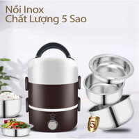 Hộp Đựng Cơm Hâm Nóng Cắm Điện 3 Tầng - Cặp Lồng Cơm Văn Phòng Giữ Nhiệt, Hâm Nóng Nhanh Thức Ăn Lõi Inox Cao Cấp A31