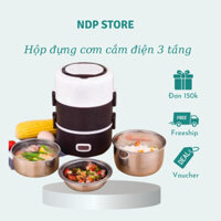 Hộp đựng cơm hâm nóng cắm điện 3 tầng, cặp lồng cơm văn phòng giữ nhiệt, hâm nóng nhanh thức ăn lõi inox cao cấp A31