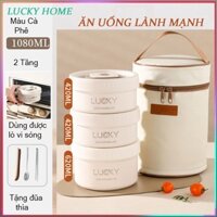 Hộp đựng cơm hâm nóng cắm điện 3 tầng, cặp lồng cơm văn phòng giữ nhiệt, hâm nóng nhanh thức ăn lõi inox cao cấp