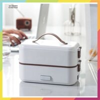 Hộp đựng cơm hâm nóng văn phòng 2 tầng Bento White 💯💯