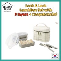 Hộp Đựng Cơm Lock & Lock 3 Lớp Kèm Đũa