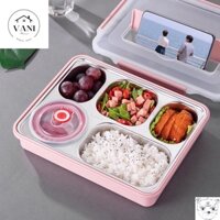 Hộp đựng cơm Lunch Box inox 304 tặng kèm đũa, thìa và bát đựng canh