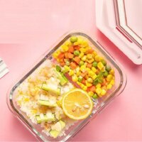 hộp đựng cơm thủy tinh chia 2 ngăn - hộp đựng cơm thủy tinh