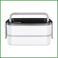 Hộp đựng cơm trưa cách nhiệt Hộp đựng đồ ăn 2 tầng có tay cầm Bát Salad chống rò rỉ cho du lịch đi học micorevn