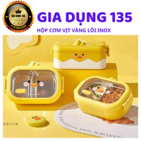 Hộp đựng cơm trưa văn phòng Hộp vịt vàng lõi inox không rỉ tiện lợi