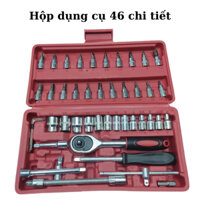Hộp dụng cụ 46 chi tiết da năng mở ốc vít bulong dùng cho sửa chửa xe máy xe đạp vật dụng trong nhà