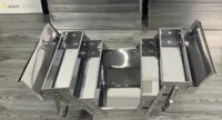 Hộp dụng cụ đựng đồ nghề inox cao cấp 3 tầng 5 ngăn BA1796, INOX 304: 42x20x20cm