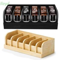 Hộp đựng đai gỗ LLOYD, Tiết kiệm không gian Hộp lưu trữ đai 6 lưới, Dễ dàng làm sạch tre tự nhiên Tiện lợi Giá trưng bày dây đai bền