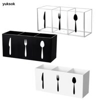 Hộp đựng dao kéo Acrylic Hộp đựng 3 ngăn cho mặt bàn Flatware Giá đỡ cho nhà bếp