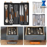 Hộp đựng dao kéo LINHU Hộp đựng đồ bạc bằng nhựa giữ thìa, nĩa