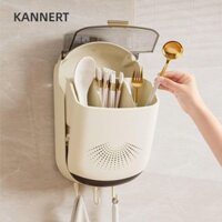 Hộp đựng dao kéo nhà bếp KANNERT, Nhựa có nắp Đũa, Thìa treo tường chống bụi và Dụng cụ sắp xếp đũa