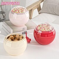 Hộp đựng đồ ăn nhẹ SINOVISTA, Nhựa có nắp Khay đựng trái cây, Hộp đựng máy tính để bàn tròn trong suốt đa chức năng tại nhà