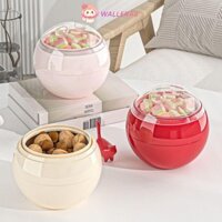 Hộp đựng đồ ăn nhẹ WALLERAB, trong suốt có nắp Khay đựng trái cây, Hộp đựng máy tính để bàn tròn đa chức năng bằng nhựa sáng tạo Phòng khách