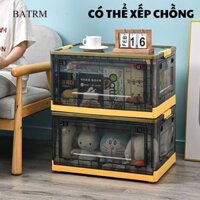 Hộp đựng đồ BATRM Hộp nhựa đựng quần áo chăn màn cỡ lớn gấp gọn có nắp đậy chống bụi Thùng nhựa đựng đồ tối ưu kgian