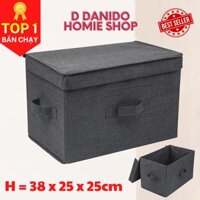 Hộp đựng đồ đa năng CA01  Túi vải đựng quần áo chăn màn phong cách Châu Âu sang trọng, lịch sự D Danido - Xám