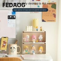 Hộp đựng đồ để bàn FEDAOG, Hộp đựng đồ lặt vặt kiểu kem Pop Mart, Hộp đựng đồ trang sức loại ngăn kéo trong suốt chống bụi