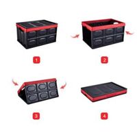 HỘP ĐỰNG ĐỒ ĐỂ CỐP XE Ô TÔ GẬP GỌN ĐEN VIỀN ĐỎ TẶNG TÚI BẠC CHỐNG NƯỚC CAO CẤP,HỘP ĐỰNG ĐỒ ĐA NĂNG, THÙNG ĐỰNG ĐỒ - 30 LÍT