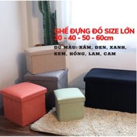 Hộp đựng đồ, Ghế đựng đồ đa năng - Ghế 2 trong 1 có thể gấp gọn vừa để đồ vừa ngồi cứng cáp