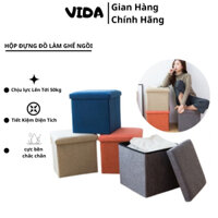 Hộp Đựng Đồ, Ghế Đựng Đồ Đa Năng - Ghế 2 Trong 1 Có Thể Gấp Gọn Vừa Để Đồ Vừa Ngồi Cứng Cáp SP41233213