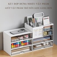 Hộp đựng đồ KWNK, Tủ nhựa đựng đồ dùng học tập, Kệ đựng có nhiều ngăn chống bụi tốt chất liệu chắc chắn