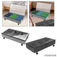 Hộp đựng đồ lót có bánh xe lớn có tay cầm có nắp trong suốt Cán cho khăn Duvets Quần áo Đồ chơi Phòng ngủ