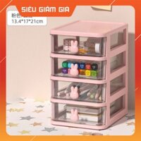 HỘP ĐỰNG ĐỒ MENGNI 4 TẦNG, 2 Màu Trắng & Hồng, Gia Dụng Giá Sỉ 24H