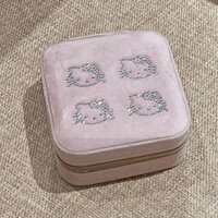 Hộp đựng đồ nhung kt cùng kiểu hot trên mạng Hộp đựng đồ trang sức khuyên tai vòng cổ hộp cầm tay mini HelloKitty 3.20