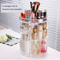 Hộp Đựng Đồ Trang Điểm Để Bàn , Kệ Đựng Mỹ Phẩm Trụ Xoay 360 Độ Nhựa Mica Siêu Bền.GREAT