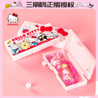 Hộp đựng đồ trang điểm hoạt hình Sanrio Hello Kitty, mini, di động, sắp xếp trên bàn làm việc