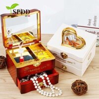 Hộp đựng đồ trang sức âm nhạc SPDD, Phong cách châu Âu Thiết kế đàn Violin Hộp nhạc nữ múa ba lê, Thời trang cổ điển với 1 chiếc kéo xoay Ba lê trang trí ngày lễ
