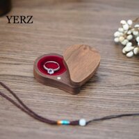 Hộp đựng đồ trang sức bằng gỗ YZ, Hộp nhẫn đính hôn di động bằng gỗ óc chó, Hình trái tim sáng tạo Hộp đựng bông tai bền có thể tái sử dụng Đính hôn