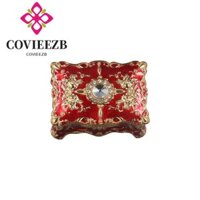 Hộp đựng đồ trang sức COVIEEZB Nhẫn kim loại nhỏ Hộp đựng mỹ phẩm cổ điển sang trọng